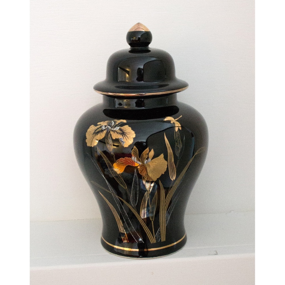 Gold & Black Japanese Ginger Jar